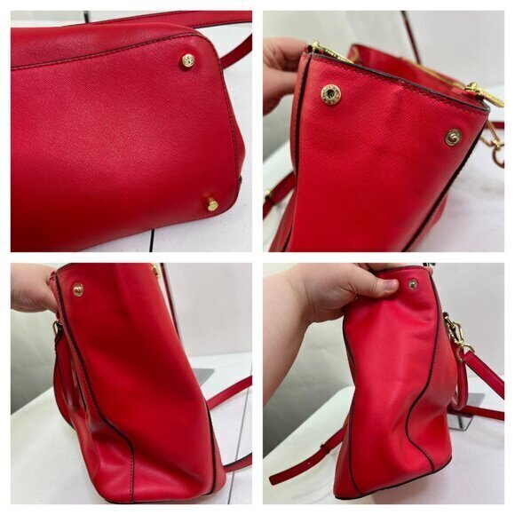 Tory Burch Robinson East West Tote Red Big Satchel Shoulder Bag Purse $448 - Picture 4 of 7